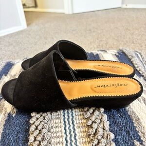 Comfortview Black Slide‎ Sandals